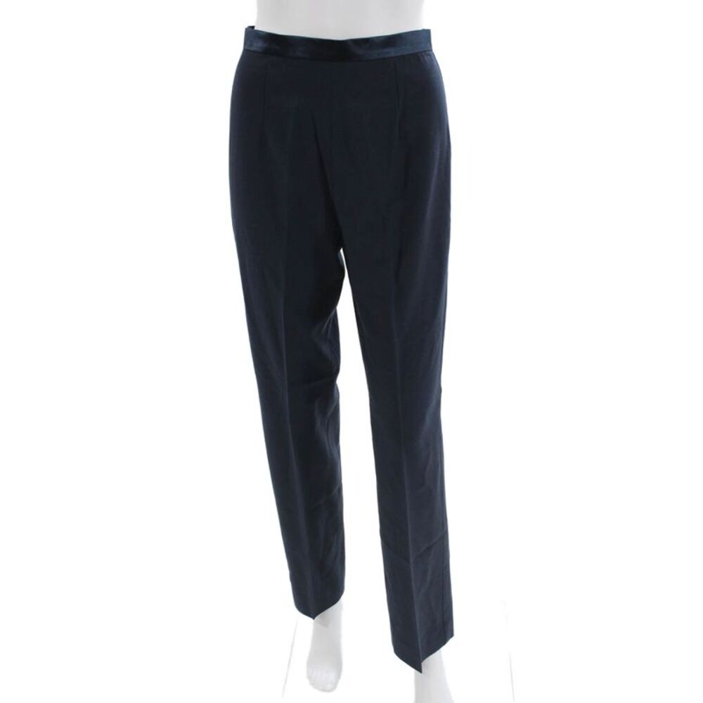 Escada Couture Women Dress Pants Dark Blue Wool Button Size 36